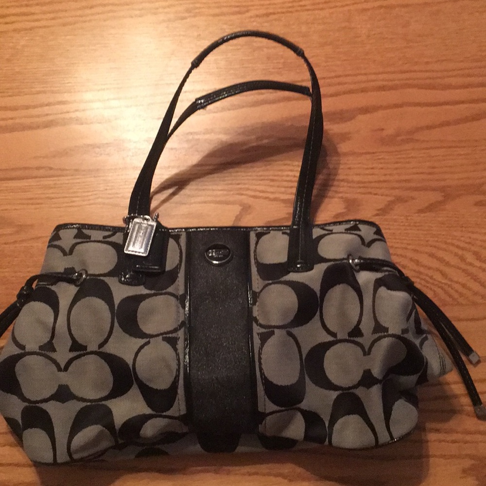 Coach purse gray and black